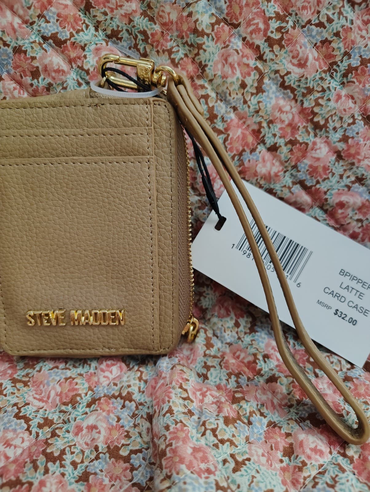 NEW Steve Madden Latte Card Holder Wristlet Wallet - Thumbnail 2