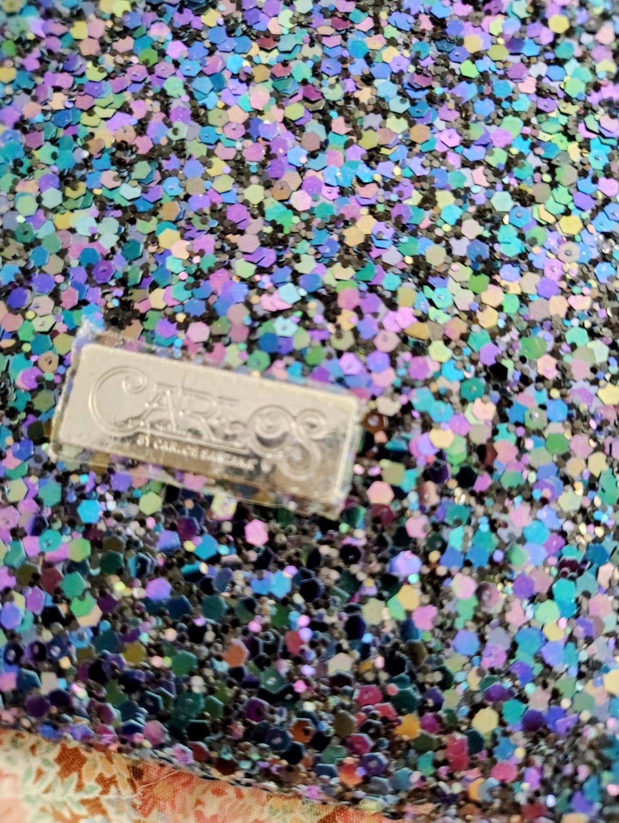 NWOT Carlos By Carlos Santana Wristlet Iridescent Chunky Glitter Sparkle - Thumbnail 12