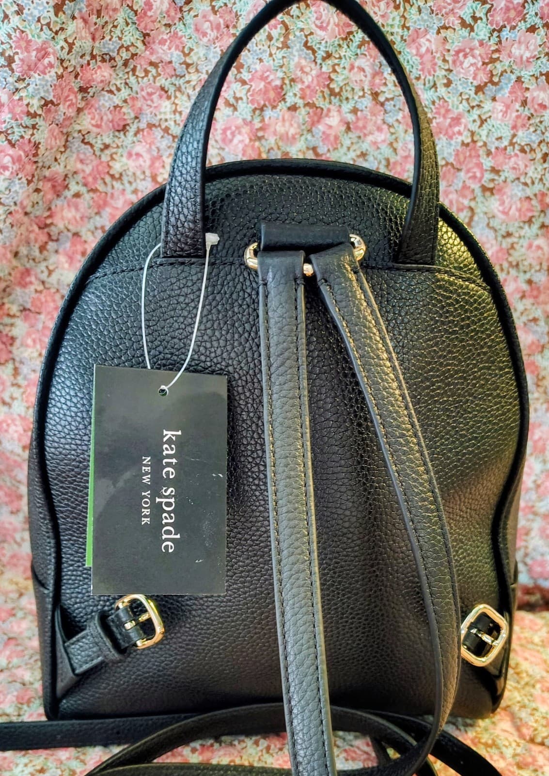 kate spade new york Leila Backpack NWT $298 Black Pebbled Leather - Thumbnail 4