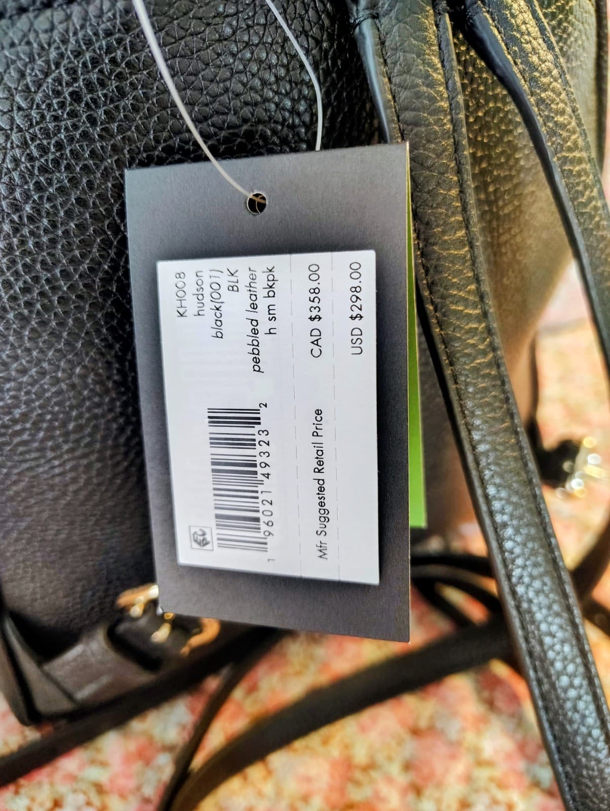 kate spade new york Leila Backpack NWT $298 Black Pebbled Leather - Thumbnail 8