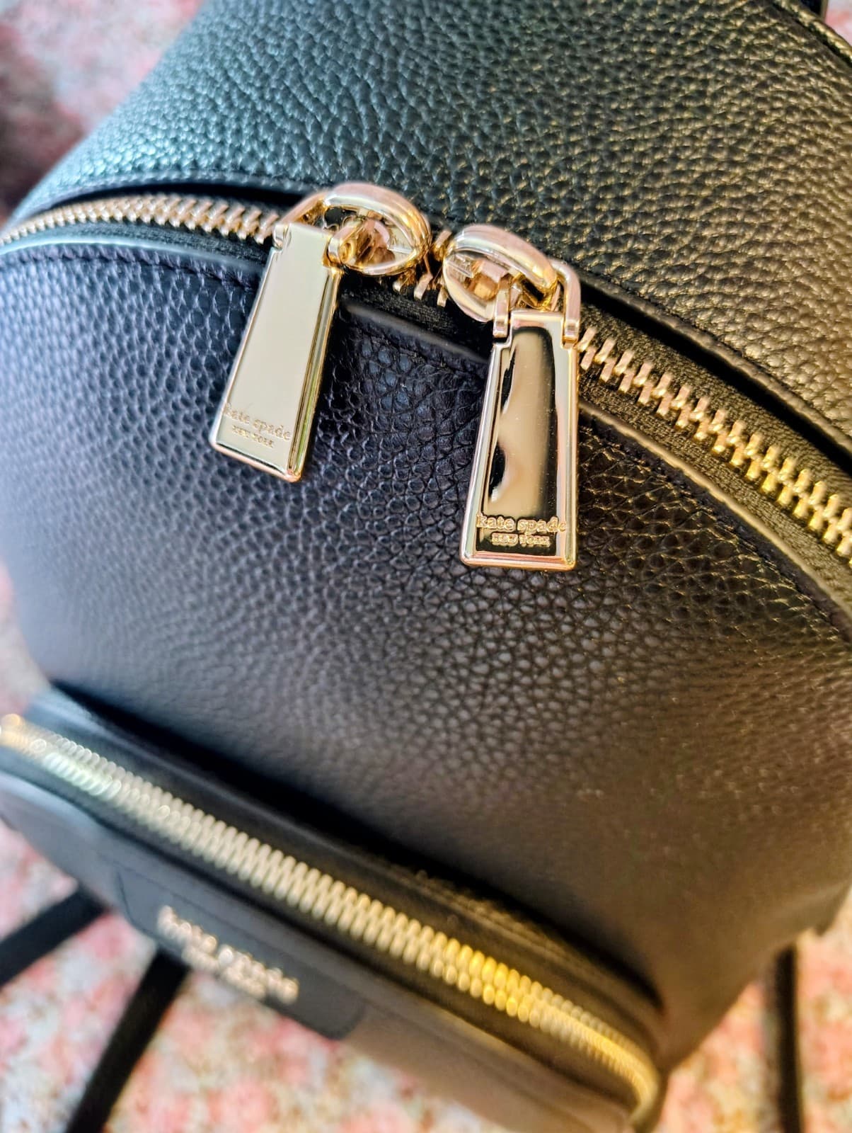 kate spade new york Leila Backpack NWT $298 Black Pebbled Leather - Thumbnail 17