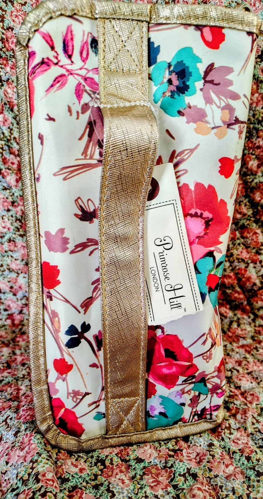 NWT Primrose Hill London Travel Cosmetics Tote Bag w/Handle Flowers/Poppies - Thumbnail 4