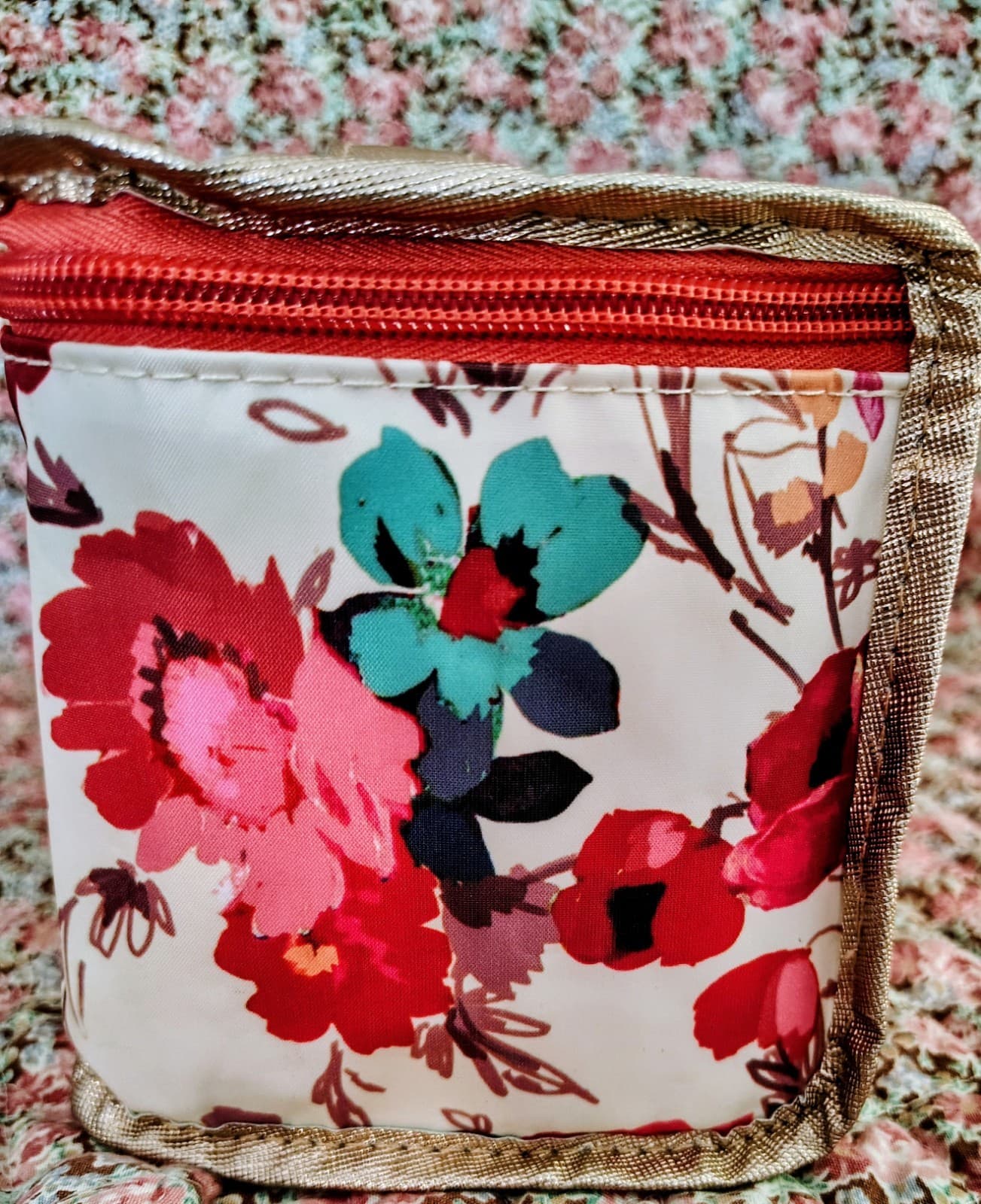 NWT Primrose Hill London Travel Cosmetics Tote Bag w/Handle Flowers/Poppies - Thumbnail 5