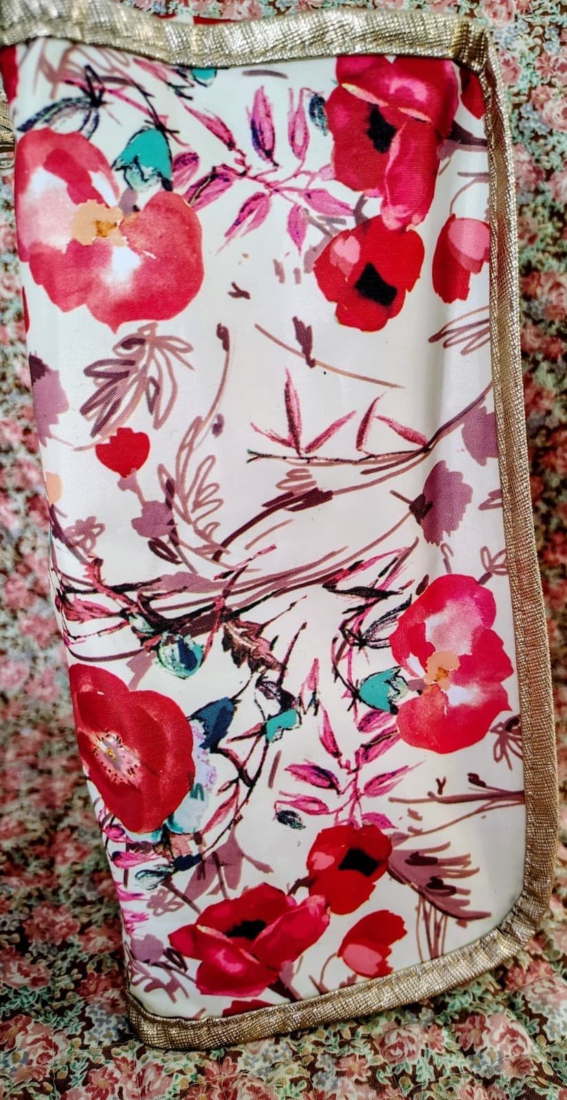 NWT Primrose Hill London Travel Cosmetics Tote Bag w/Handle Flowers/Poppies - Thumbnail 7