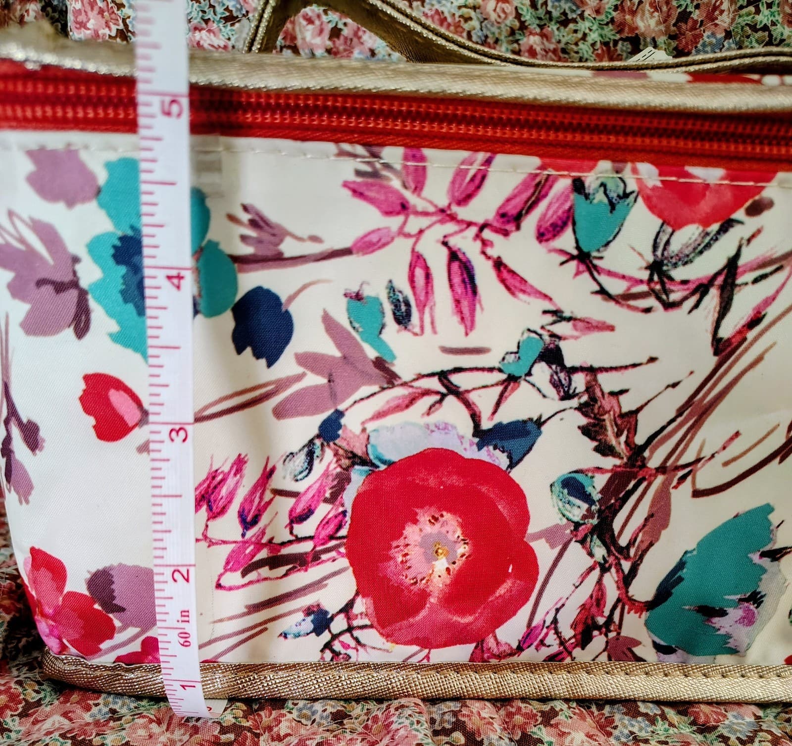 NWT Primrose Hill London Travel Cosmetics Tote Bag w/Handle Flowers/Poppies - Thumbnail 11