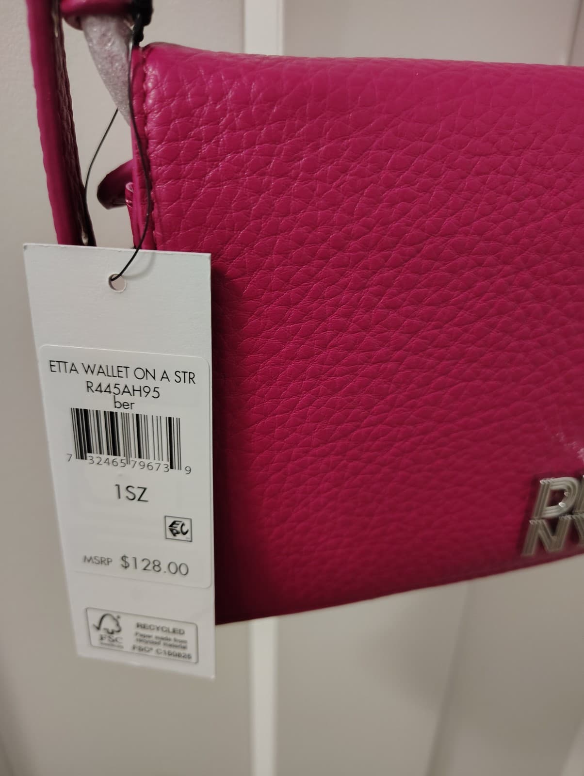 NEW DKNY Pink Faux Leather Shoulder Bag, Retail 128.00 - Thumbnail 2