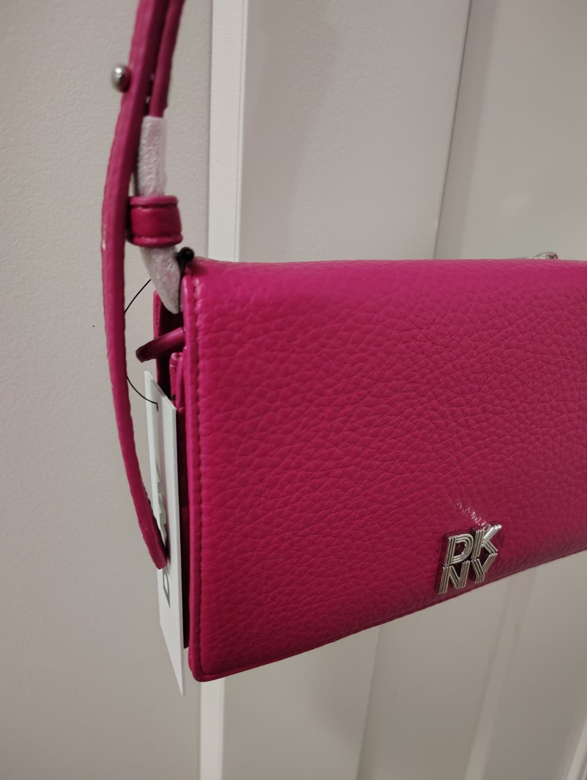 NEW DKNY Pink Faux Leather Shoulder Bag, Retail 128.00 - Thumbnail 3