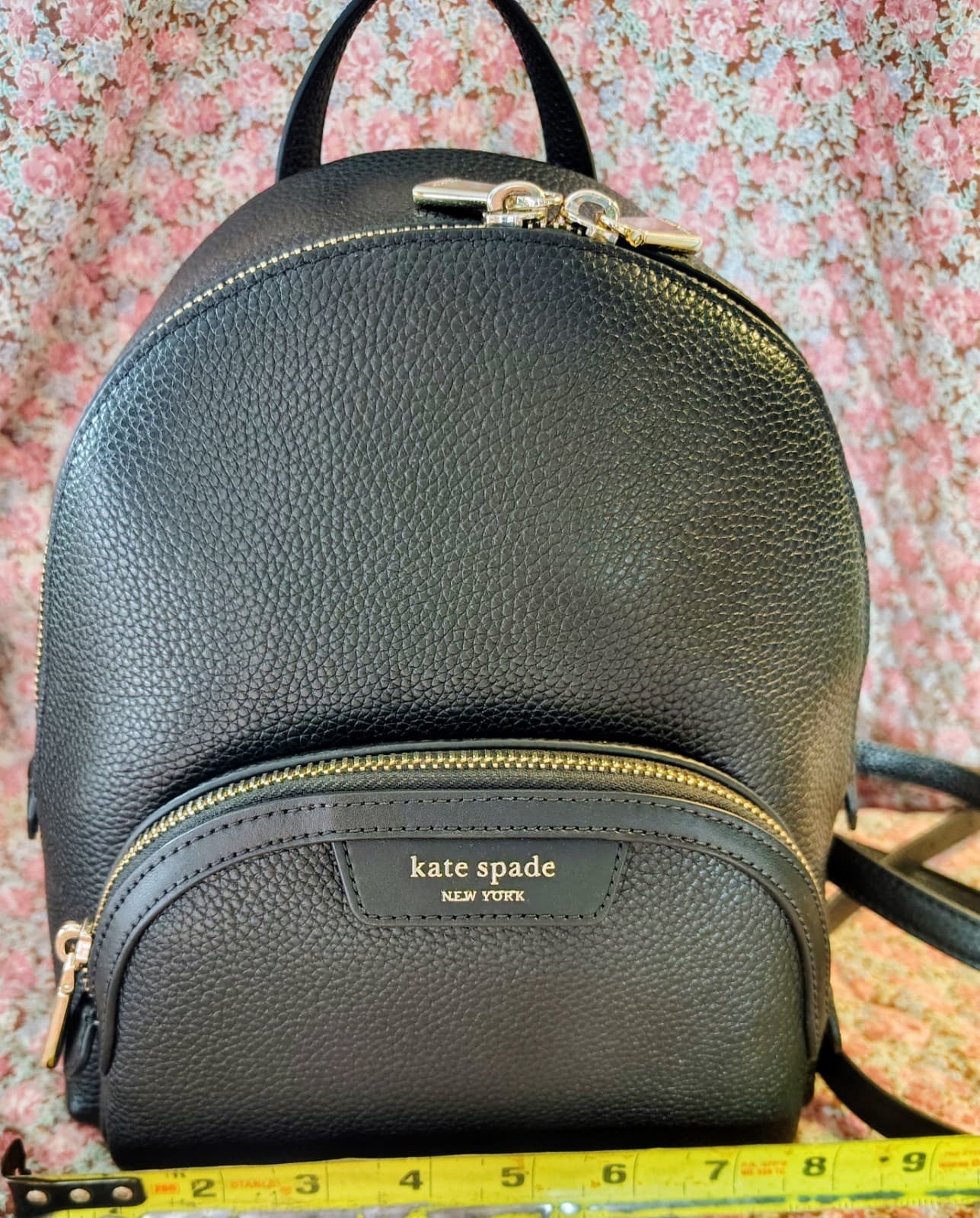 kate spade new york Leila Backpack NWT $298 Black Pebbled Leather - Thumbnail 23