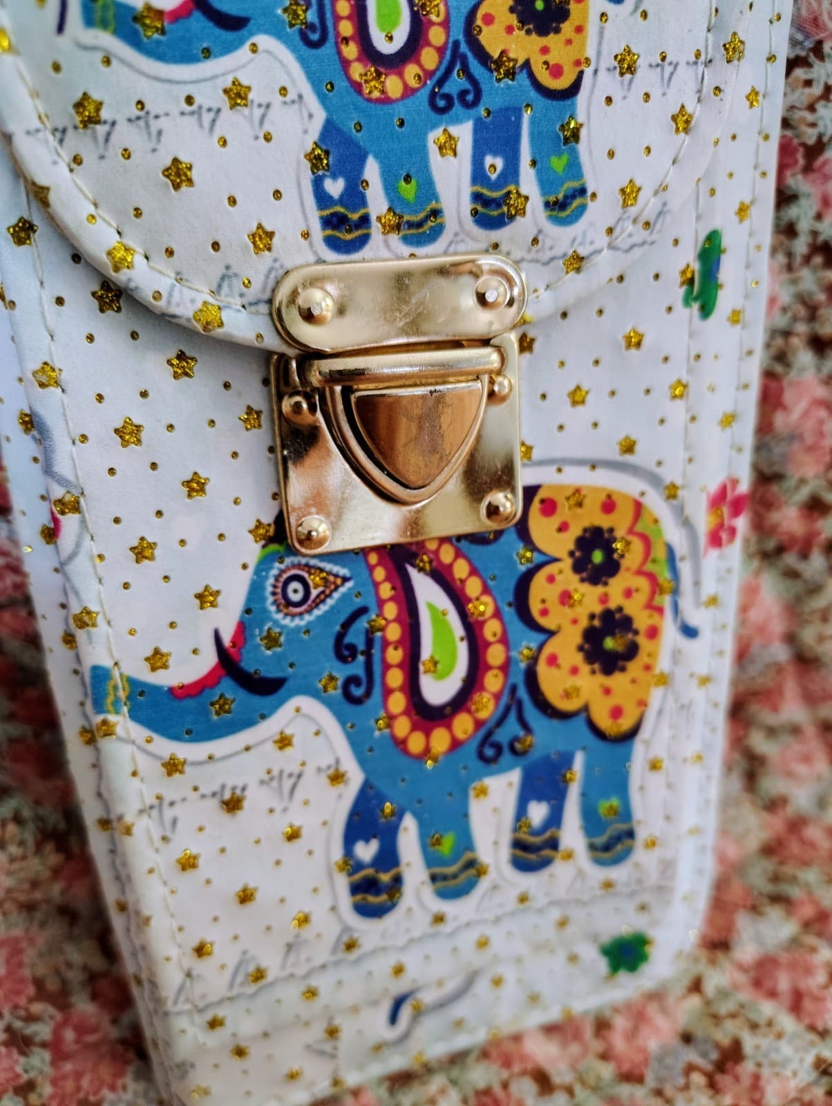 Bohemian Elephant Long Wallet Gold Buckle - Thumbnail 2