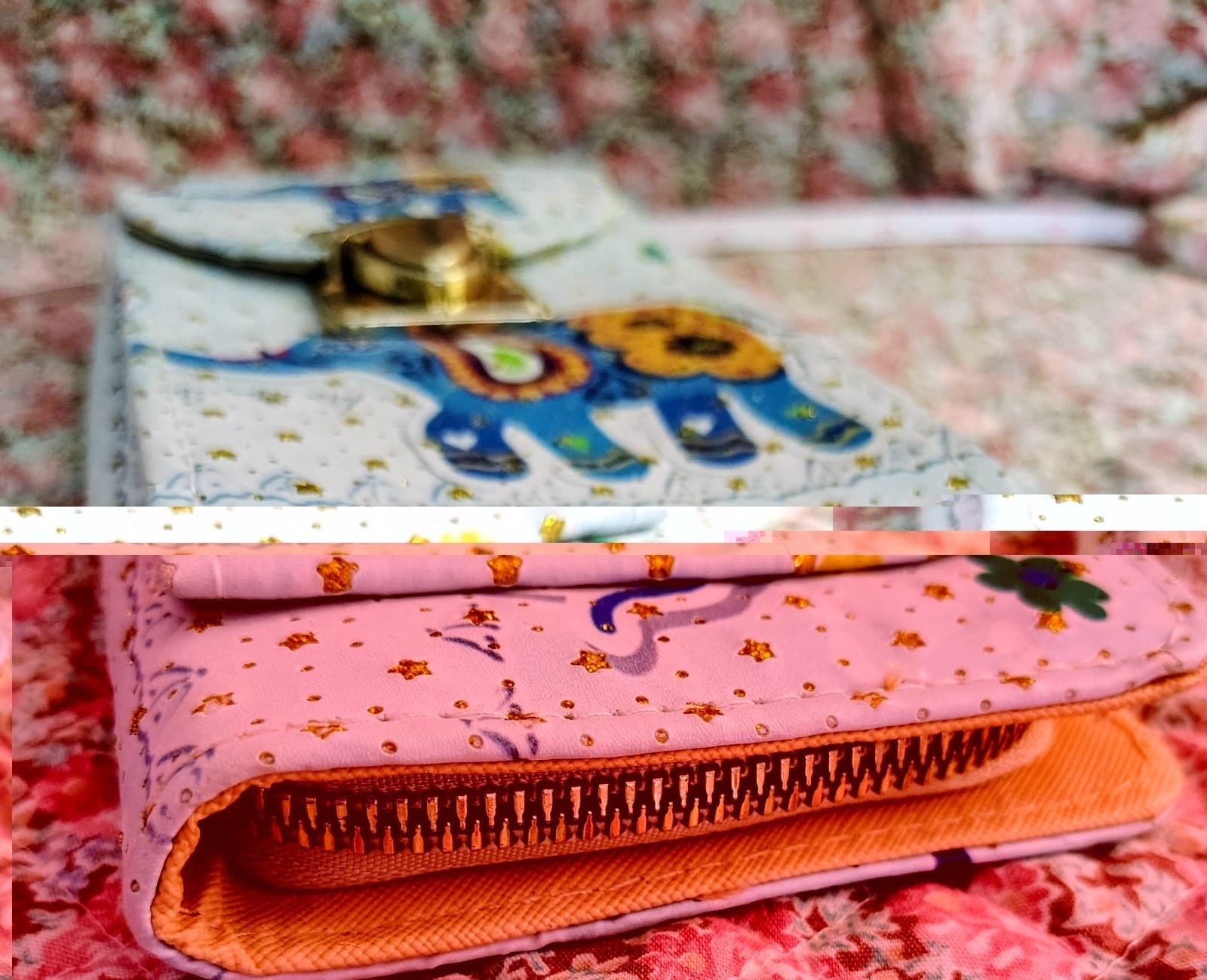 Bohemian Elephant Long Wallet Gold Buckle - Thumbnail 8