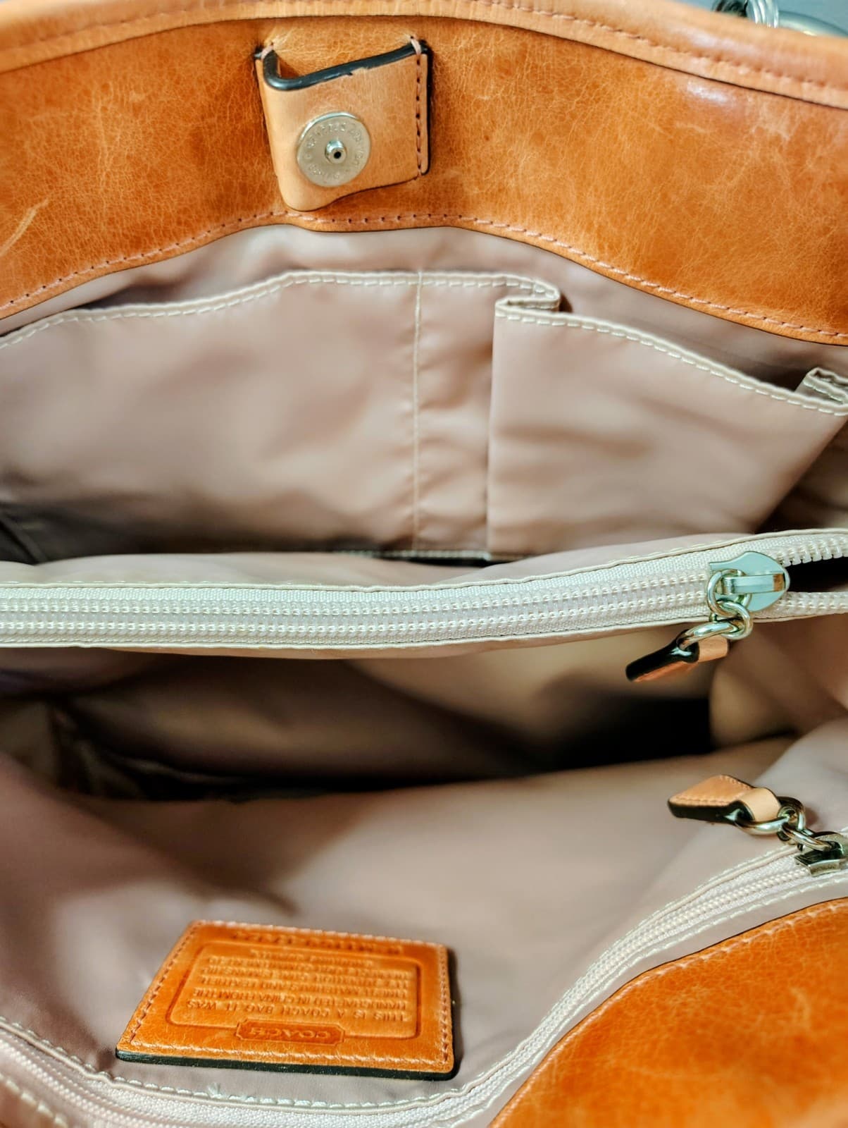 COACH Poppy Camellia Crinkled Leather Tote Satchel Antique Rose MSRP $398 - Thumbnail 16
