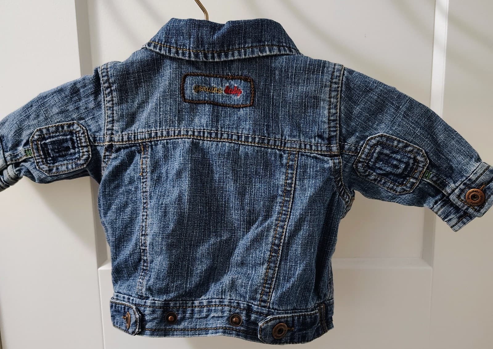 Genuine Baby Denim Jean Jacket, 3 Months - Thumbnail 9