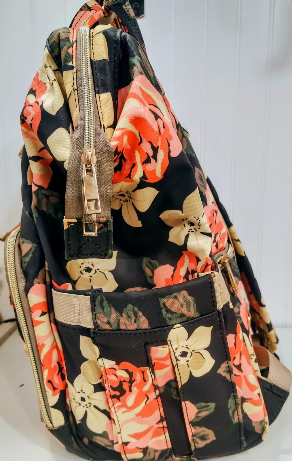 Lokass Floral Diaper Bag Waterproof Backpack Infant Insulated Pouch GUC - Thumbnail 5