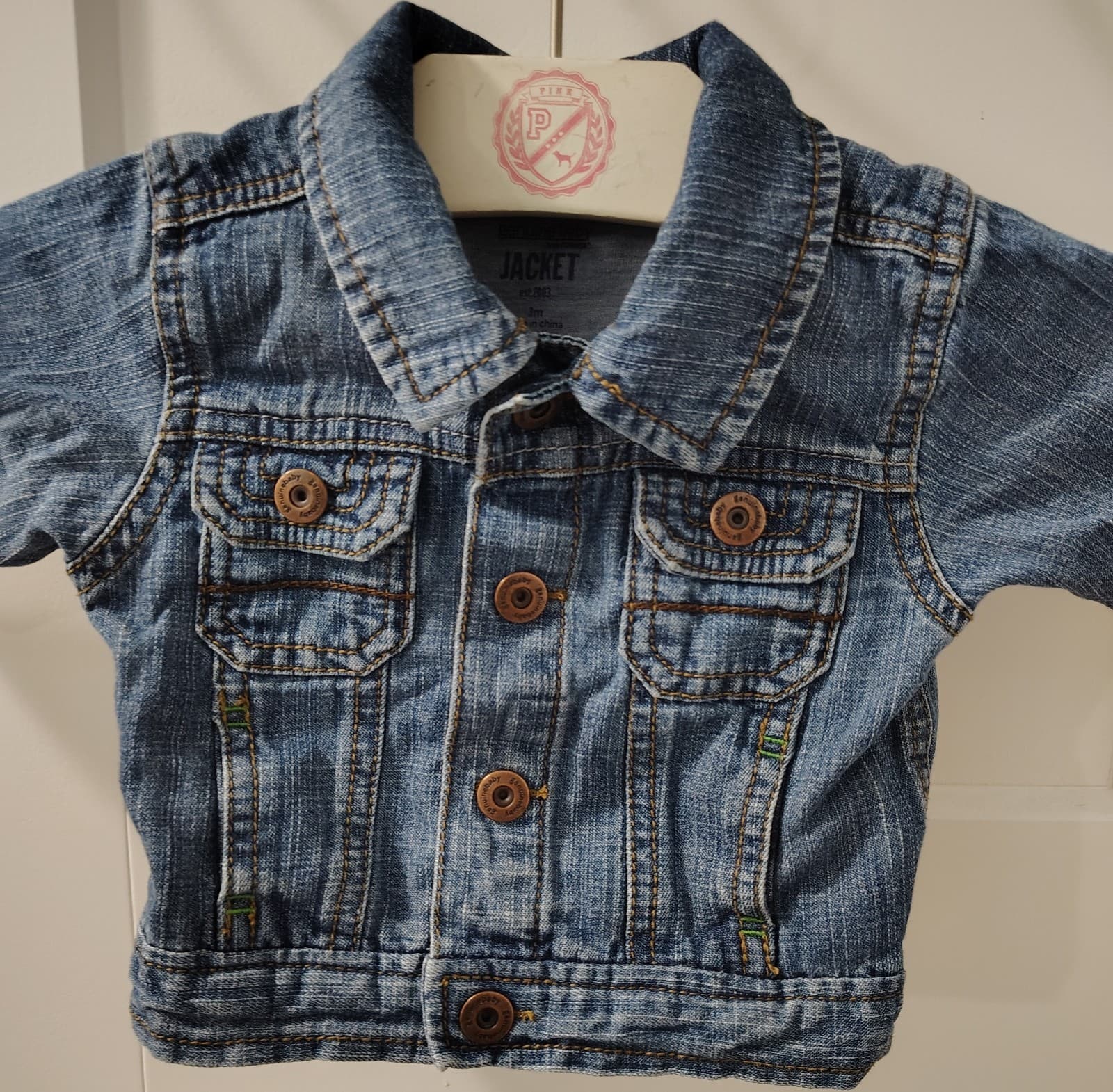 Genuine Baby Denim Jean Jacket, 3 Months - Thumbnail 2
