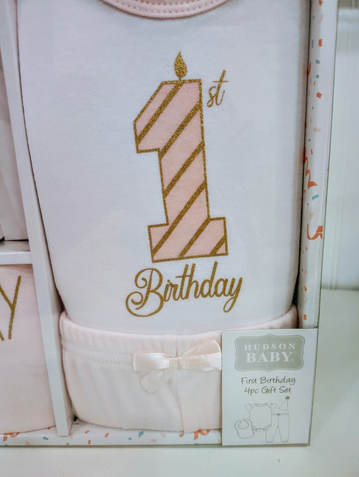 NIB Hudson Baby Infant Girl Birthday Boxed Giftset, Birthday Girl, 12 Months - Thumbnail 3