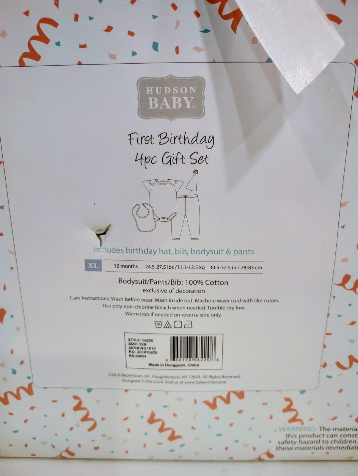 NIB Hudson Baby Infant Girl Birthday Boxed Giftset, Birthday Girl, 12 Months - Thumbnail 4