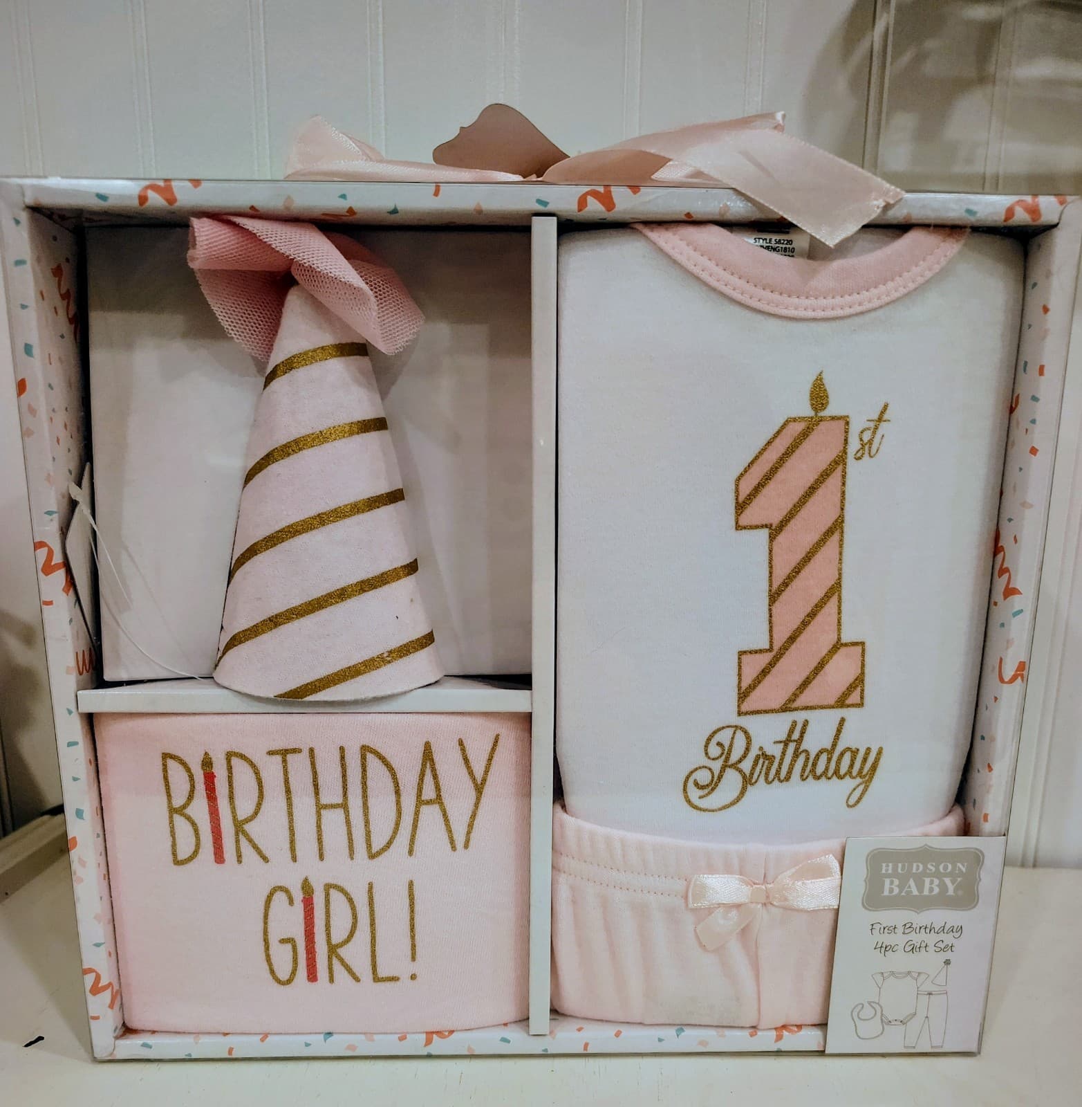 NIB Hudson Baby Infant Girl Birthday Boxed Giftset, Birthday Girl, 12 Months