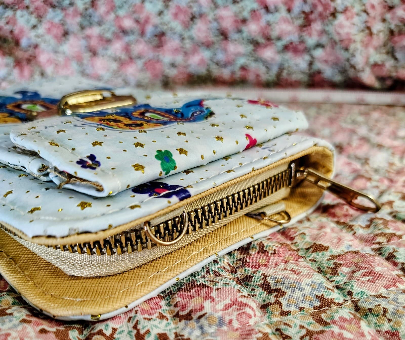 Bohemian Elephant Long Wallet Gold Buckle - Thumbnail 12