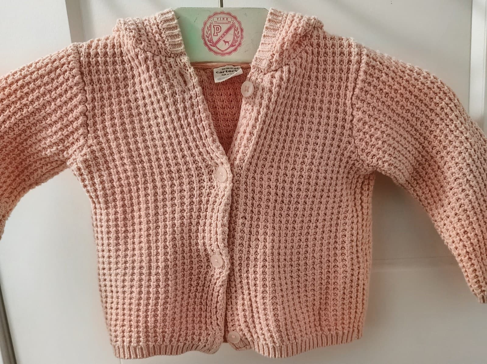 Carters Baby Girls Button Up Sweater 9 Months With Ears
