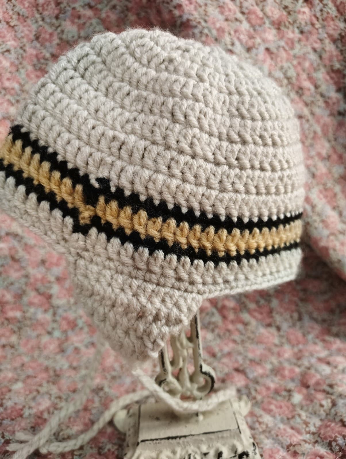 Handmade Amish Infant Knitted Baby Beanie Hat - Thumbnail 6