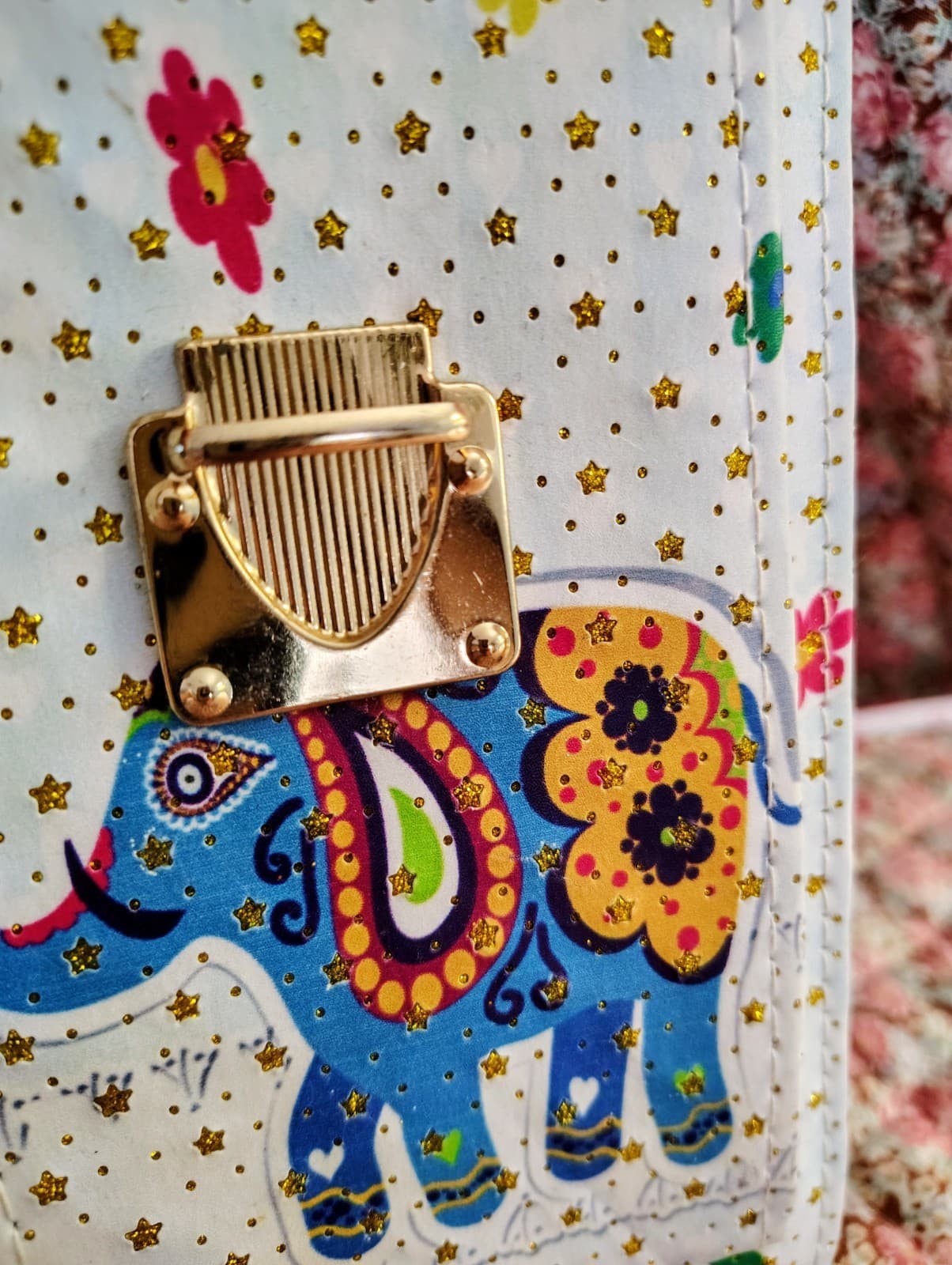 Bohemian Elephant Long Wallet Gold Buckle - Thumbnail 7