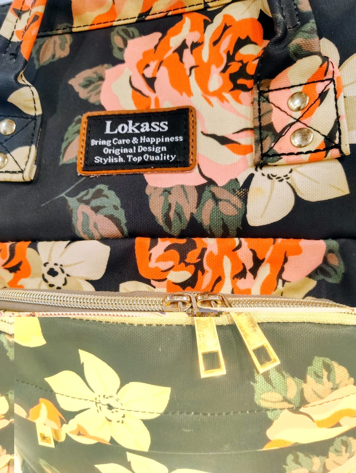 Lokass Floral Diaper Bag Waterproof Backpack Infant Insulated Pouch GUC - Thumbnail 6