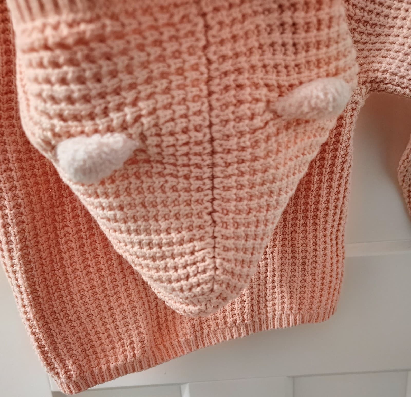 Carters Baby Girls Button Up Sweater 9 Months With Ears - Thumbnail 5