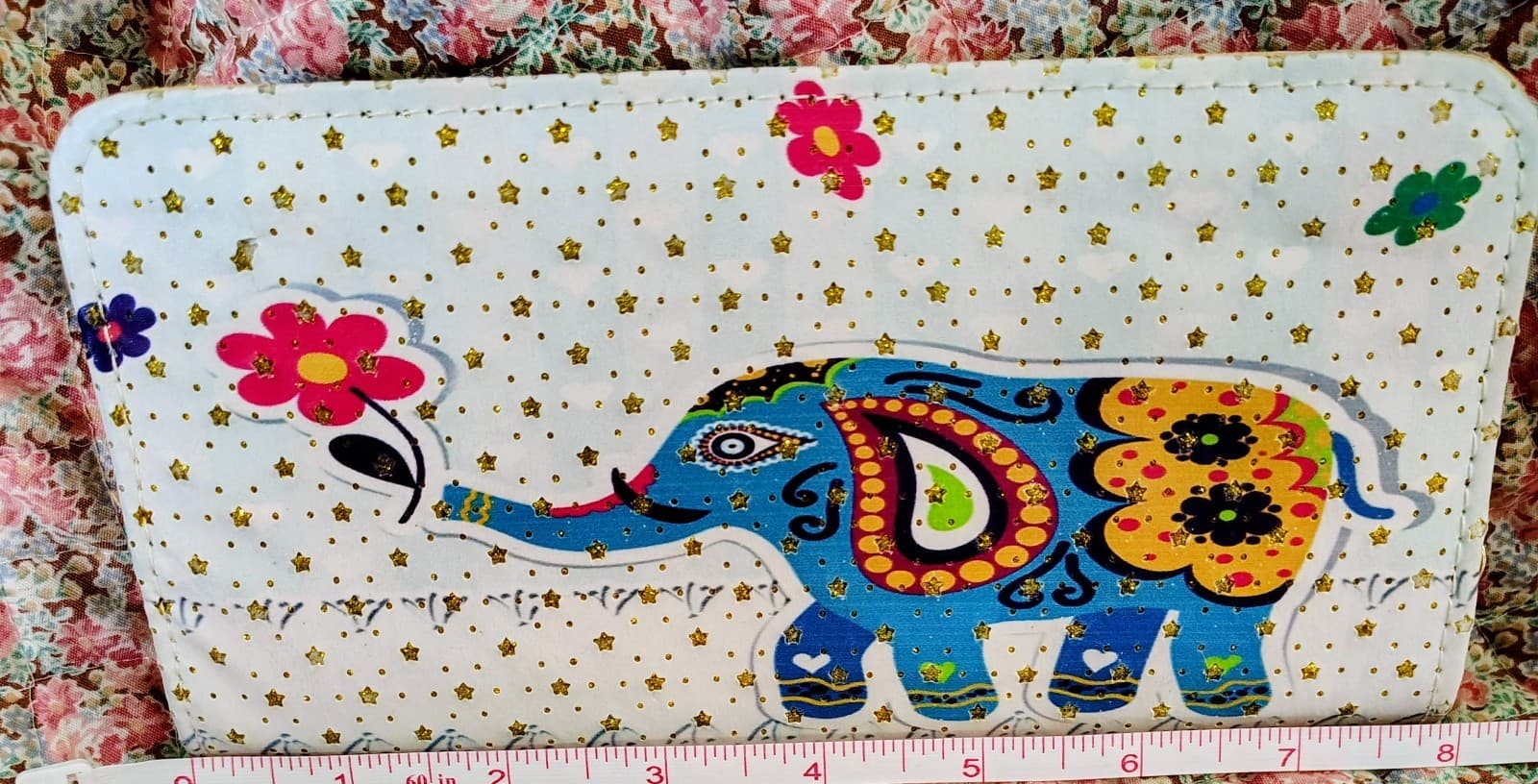 Bohemian Elephant Long Wallet Gold Buckle - Thumbnail 5