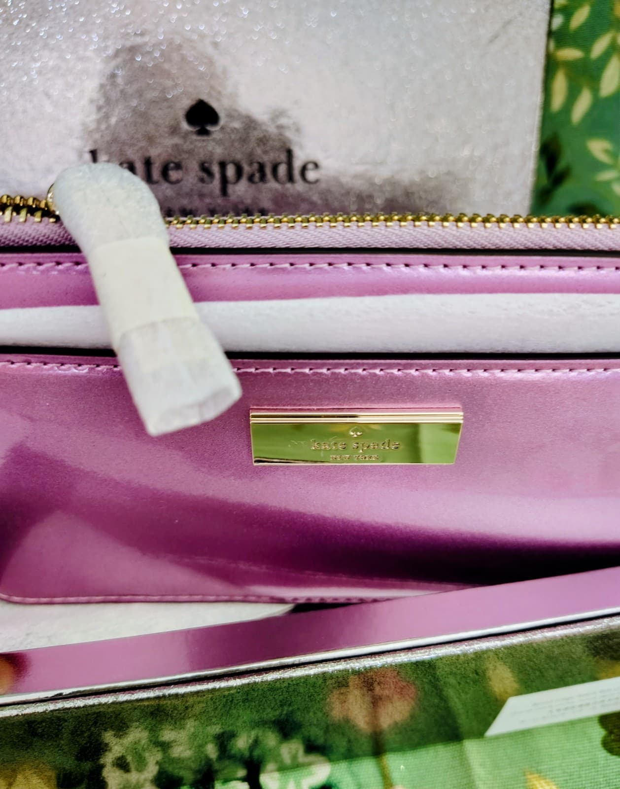 NEW Kate Spade New York Metallic Pink Zip Pouch Card Holder With Box $149 - Thumbnail 9