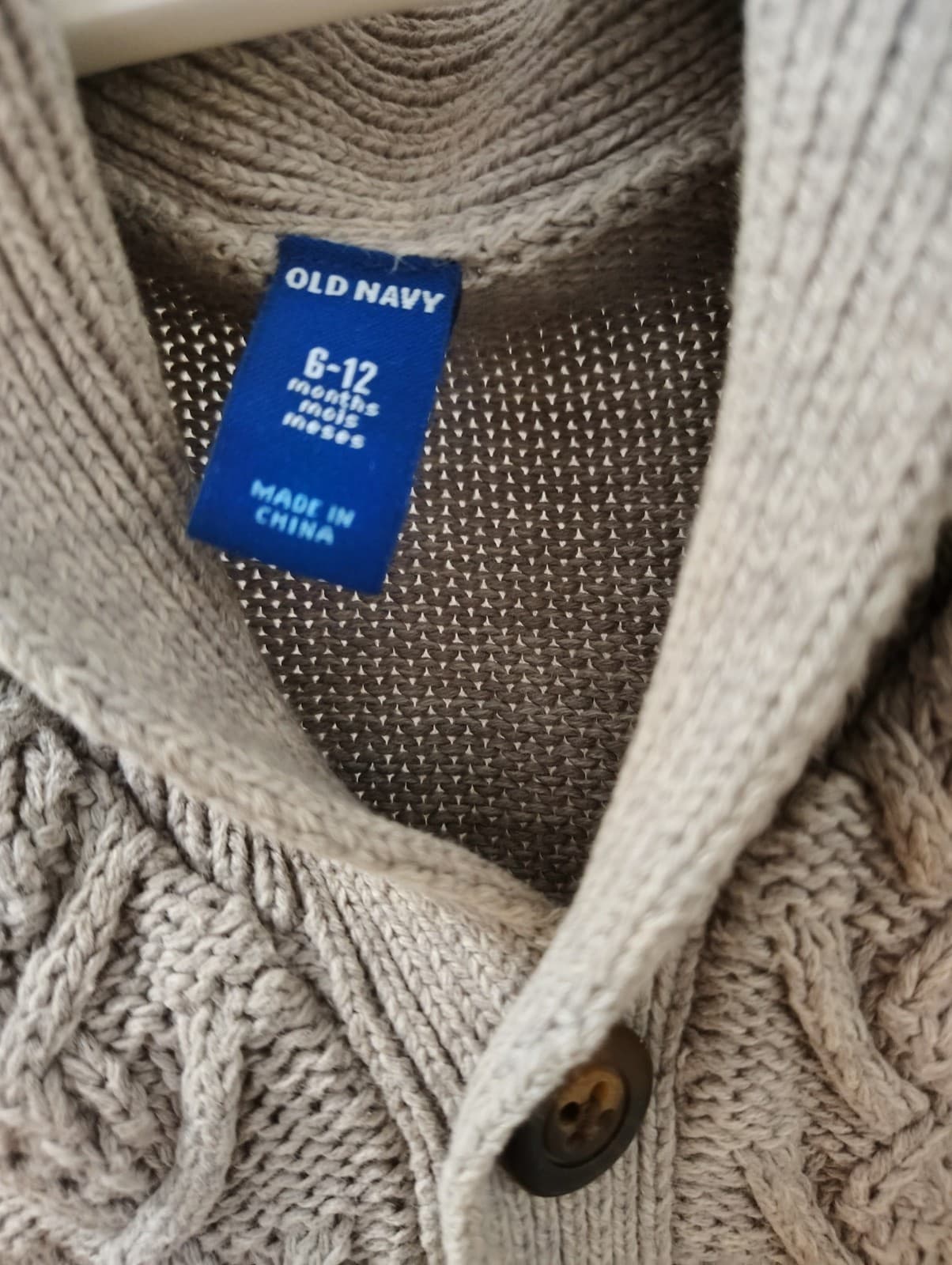Old Navy Baby Boy Button Up Sweater Cardigan, 6-12 Months - Thumbnail 3