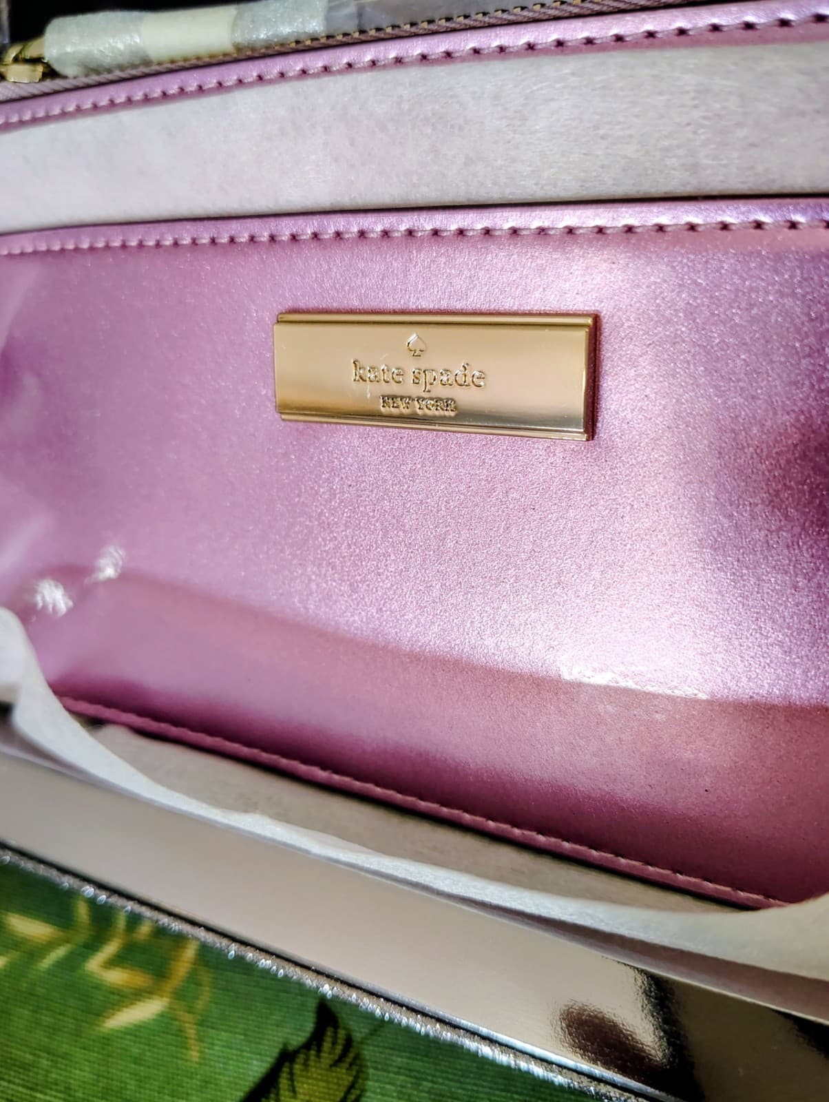 NEW Kate Spade New York Metallic Pink Zip Pouch Card Holder With Box $149 - Thumbnail 2