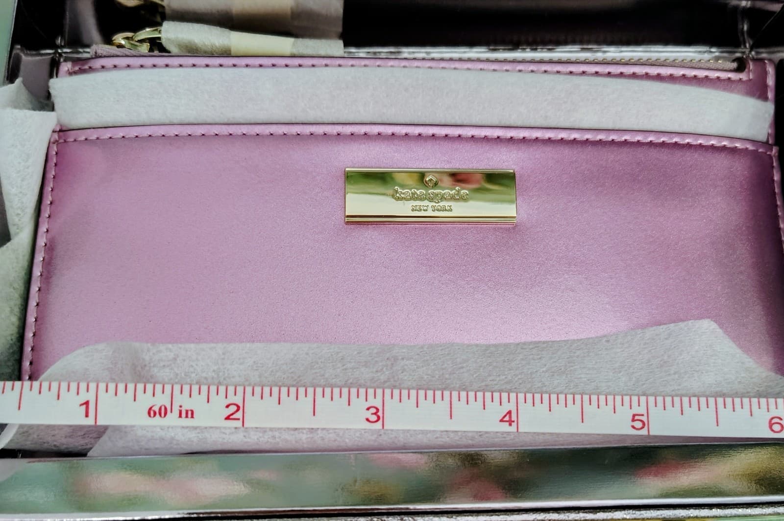 NEW Kate Spade New York Metallic Pink Zip Pouch Card Holder With Box $149 - Thumbnail 4