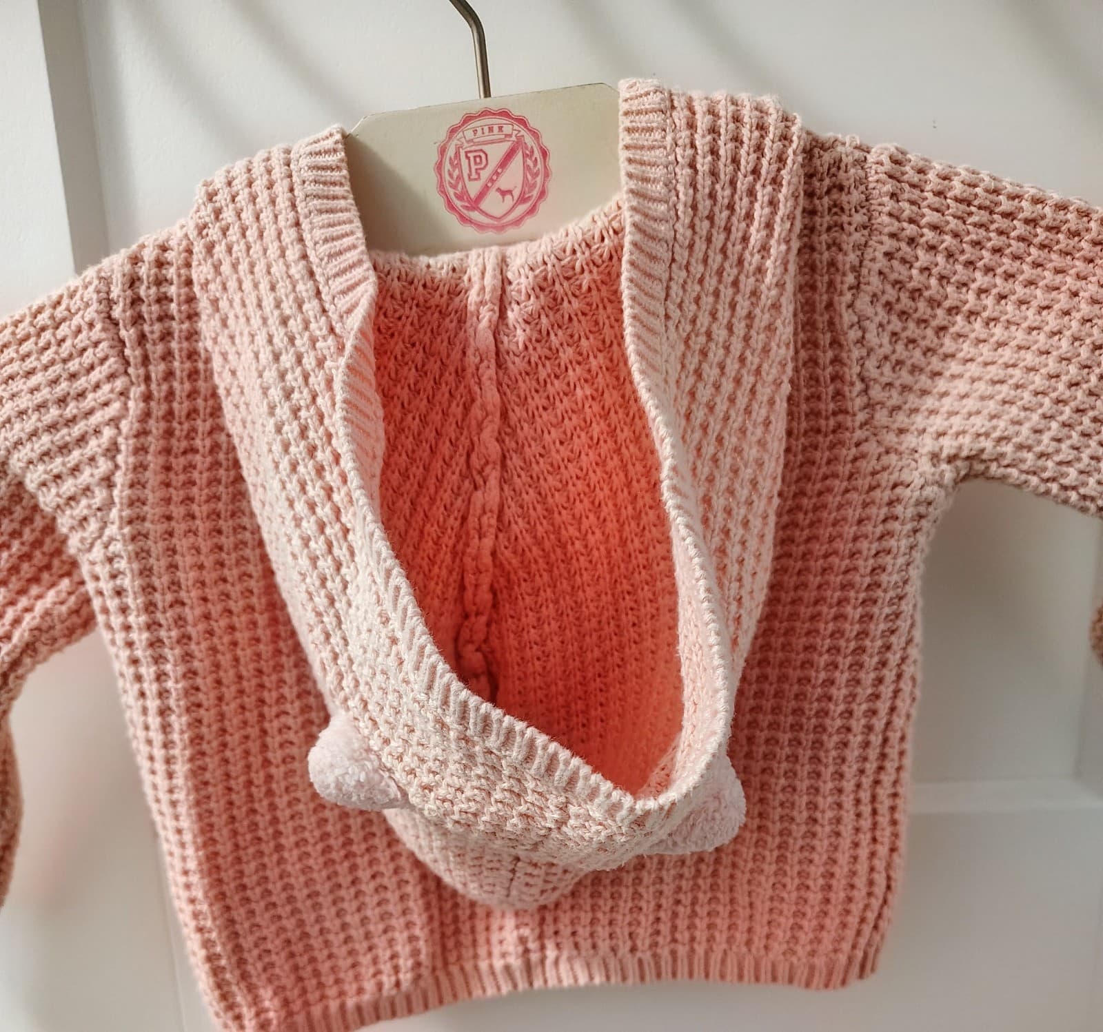 Carters Baby Girls Button Up Sweater 9 Months With Ears - Thumbnail 4
