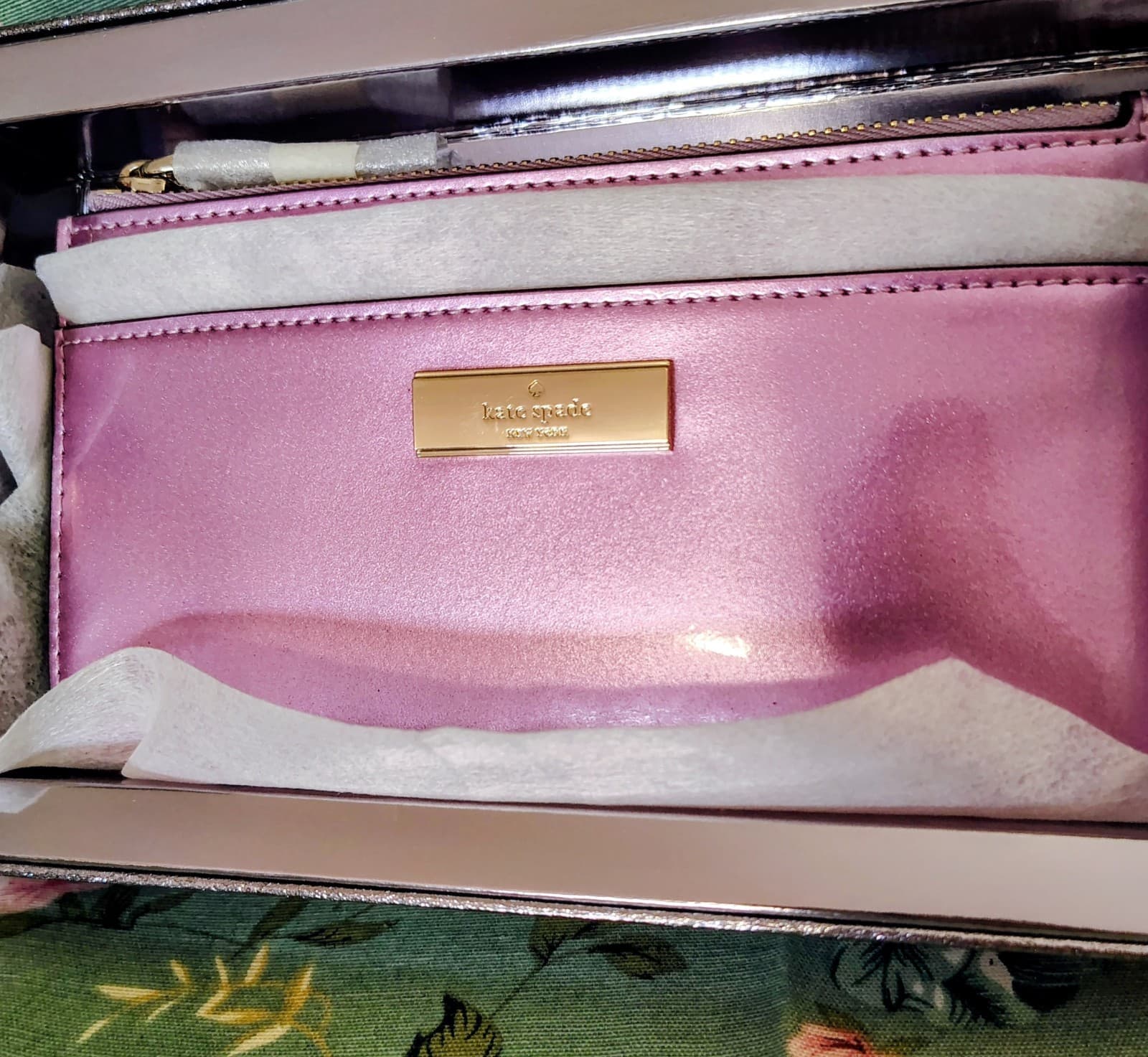 NEW Kate Spade New York Metallic Pink Zip Pouch Card Holder With Box $149 - Thumbnail 5