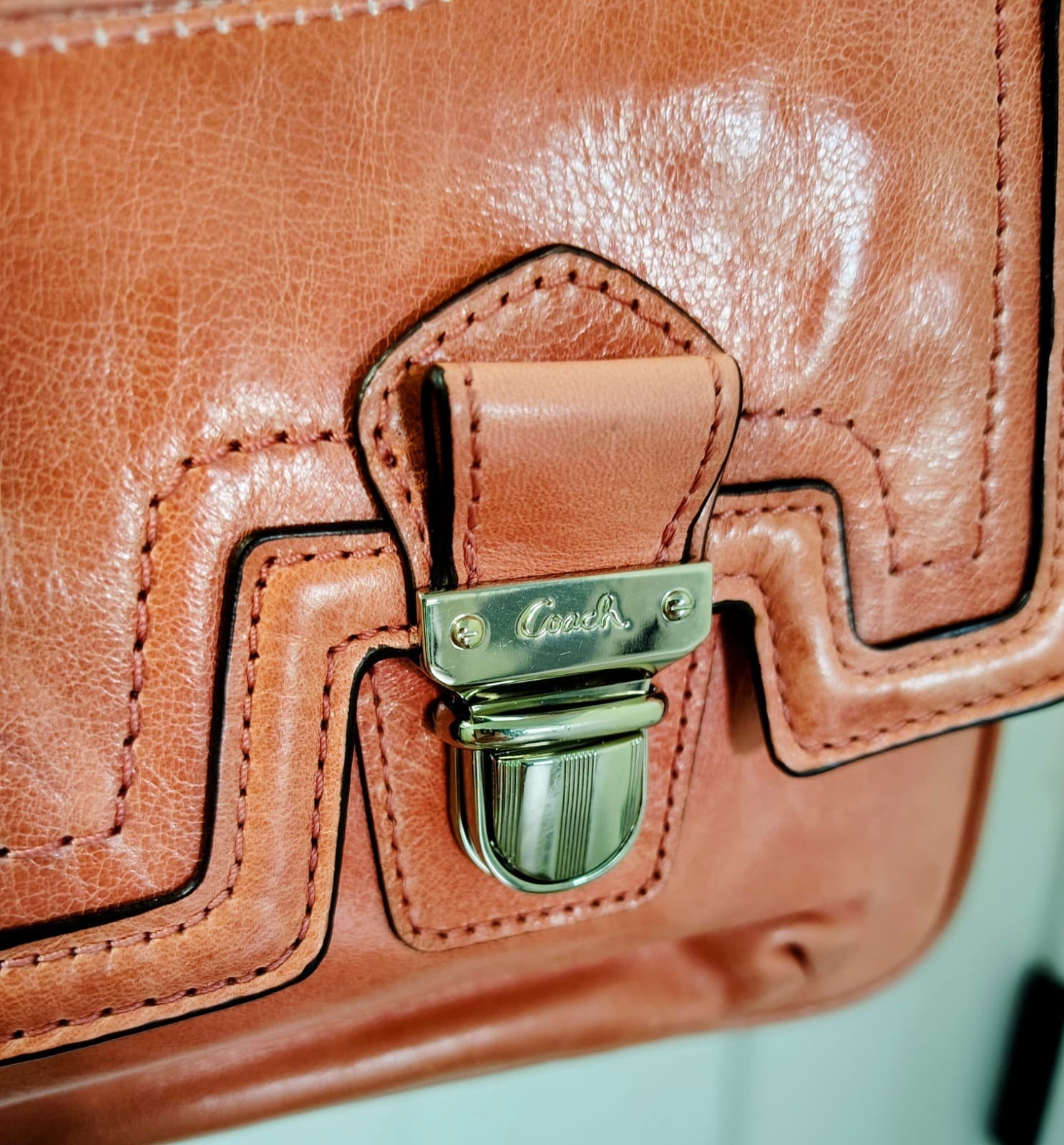 COACH Poppy Camellia Crinkled Leather Tote Satchel Antique Rose MSRP $398 - Thumbnail 12