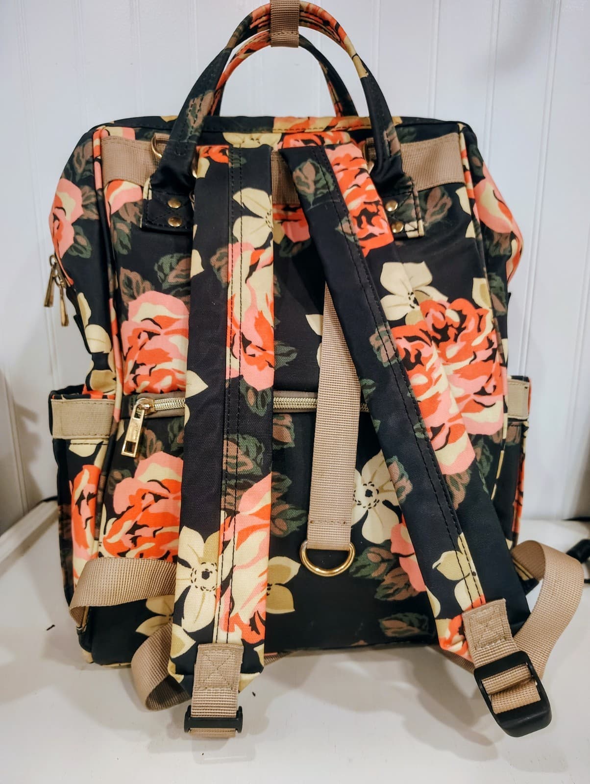Lokass Floral Diaper Bag Waterproof Backpack Infant Insulated Pouch GUC - Thumbnail 7