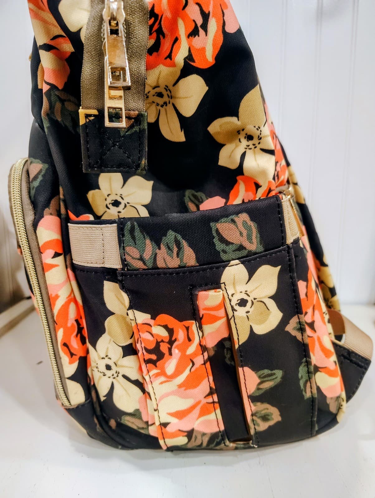 Lokass Floral Diaper Bag Waterproof Backpack Infant Insulated Pouch GUC - Thumbnail 4