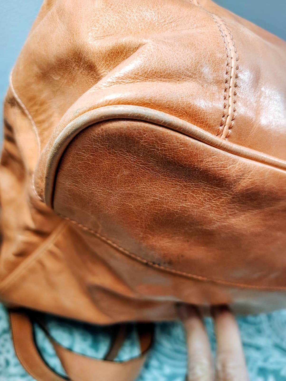 COACH Poppy Camellia Crinkled Leather Tote Satchel Antique Rose MSRP $398 - Thumbnail 22