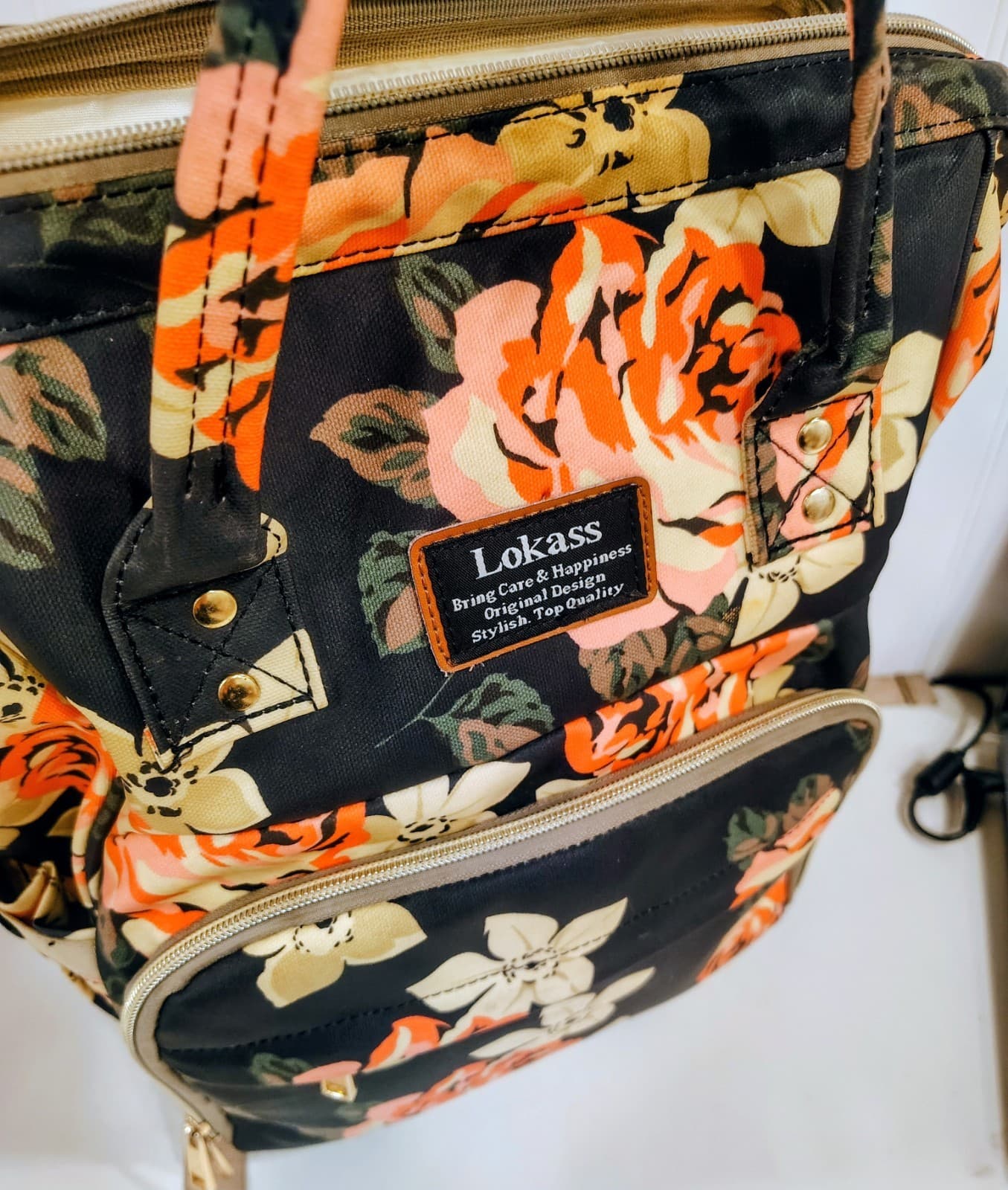 Lokass Floral Diaper Bag Waterproof Backpack Infant Insulated Pouch GUC - Thumbnail 21