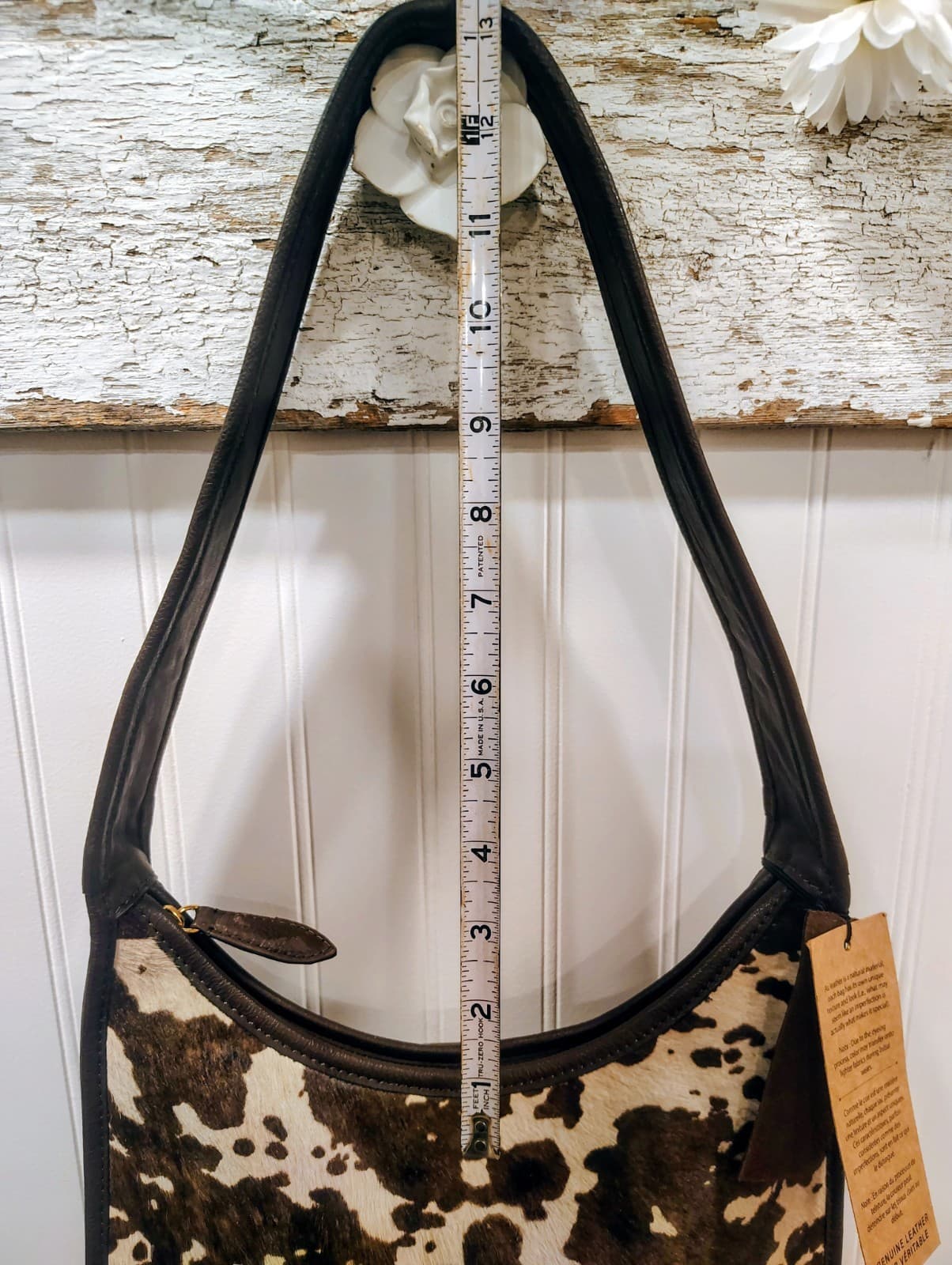 Margot New York Black Leather Hobo Bag With Cowhide NWT, $178 - Thumbnail 10
