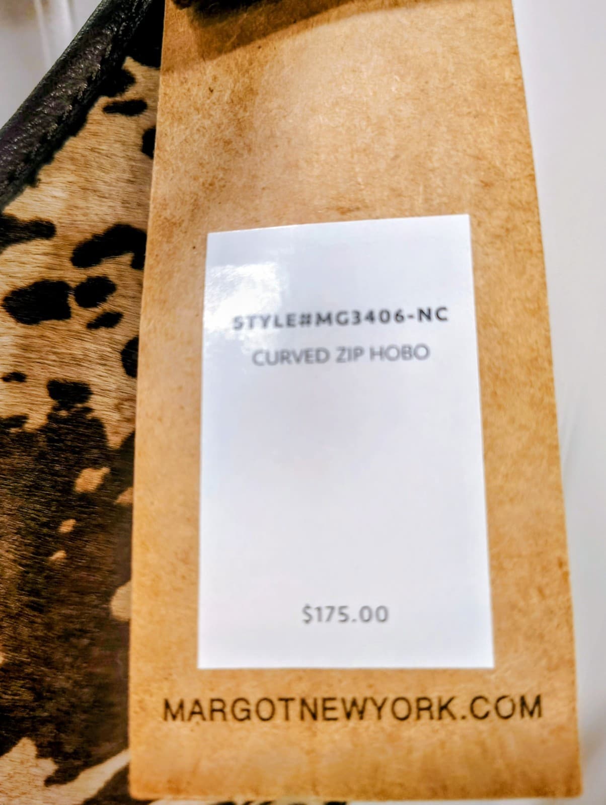 Margot New York Black Leather Hobo Bag With Cowhide NWT, $178 - Thumbnail 6