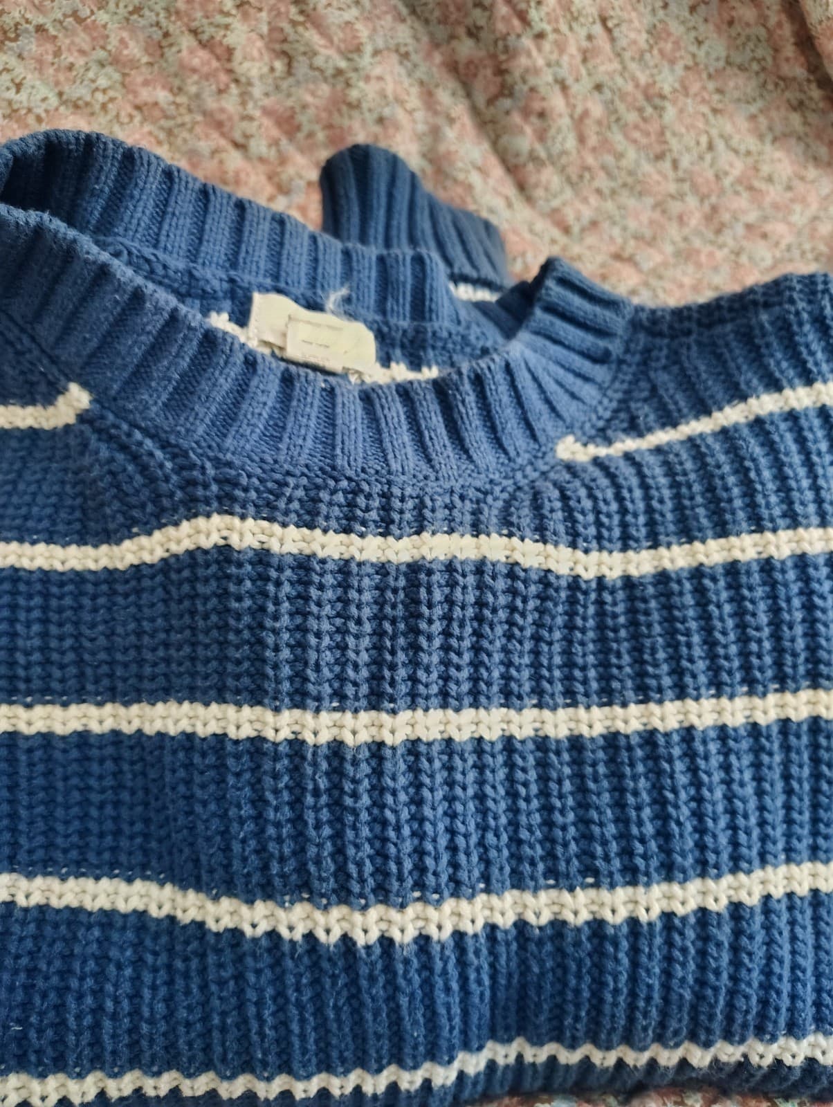 ANA Blue White Striped Sweater, Women's Medium - Thumbnail 4