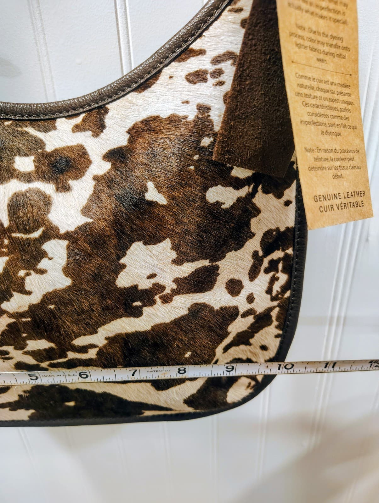 Margot New York Black Leather Hobo Bag With Cowhide NWT, $178 - Thumbnail 13