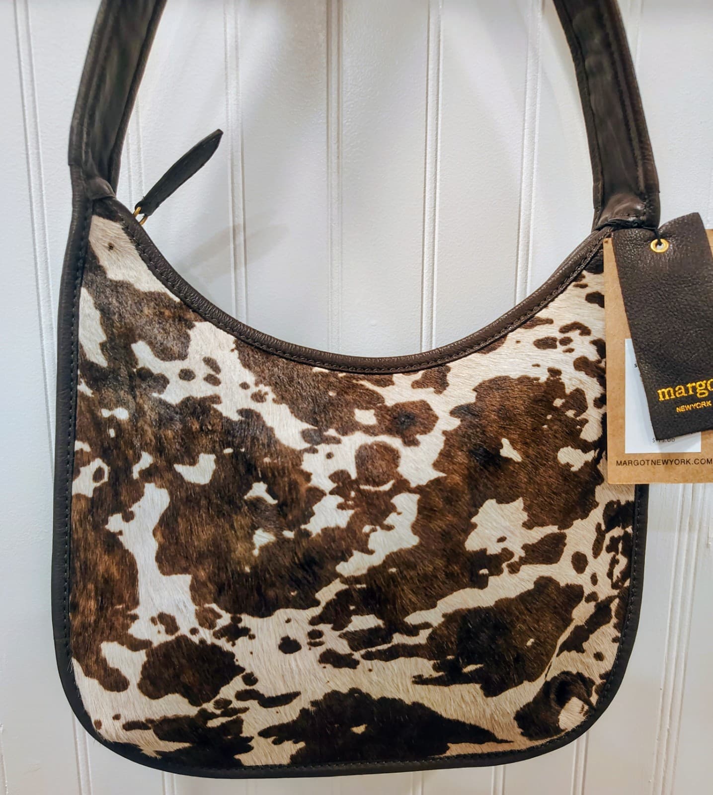 Margot New York Black Leather Hobo Bag With Cowhide NWT, $178 - Thumbnail 2