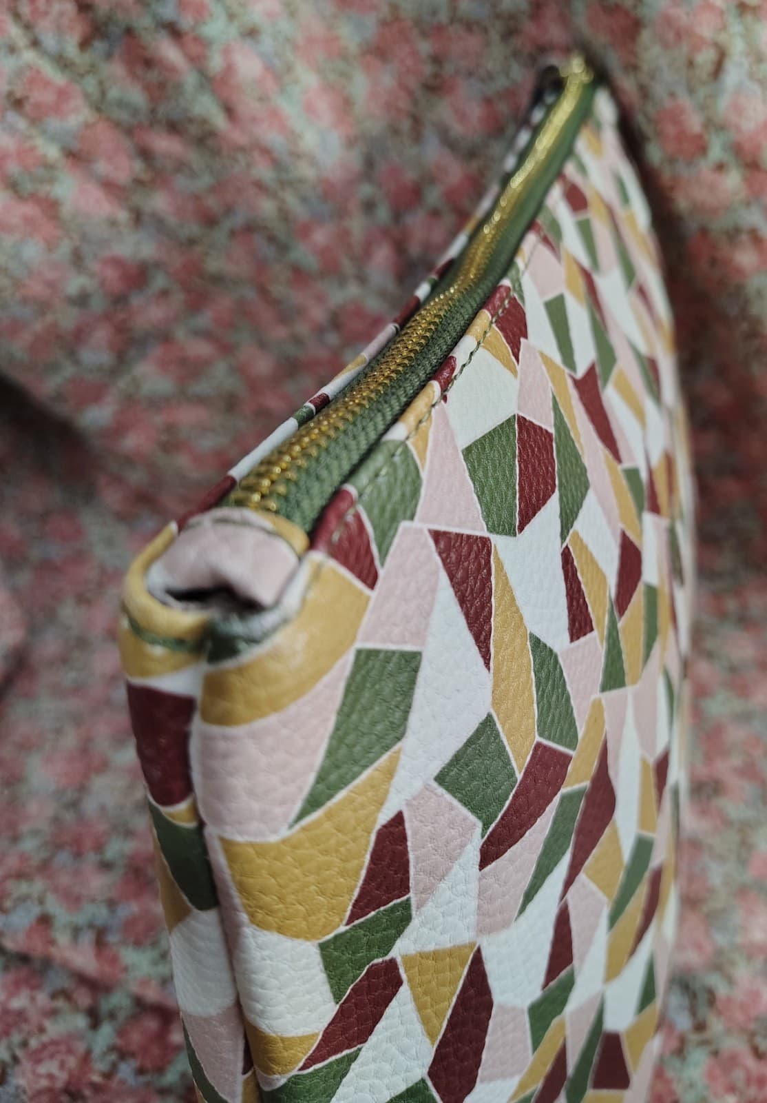 Steve Madden Geometric Pattern Faux Leather Makeup Bag - Thumbnail 5
