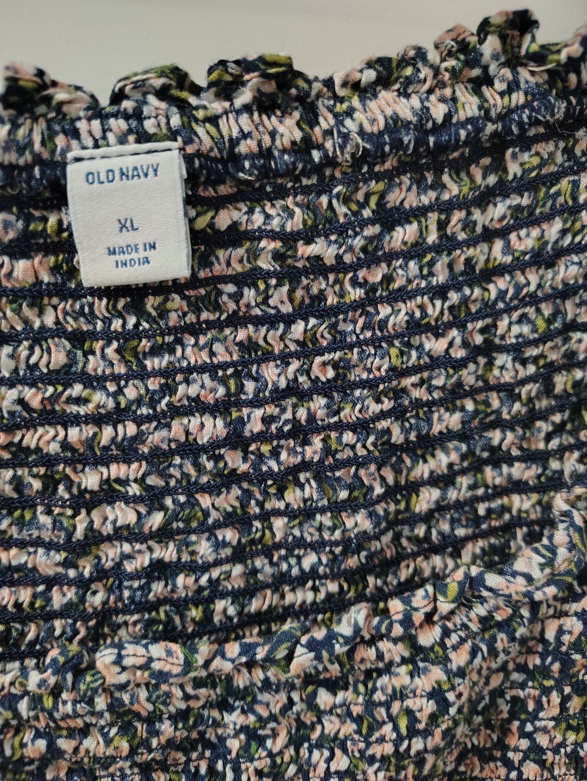 Old Navy Floral-Print Smocked Off-the-Shoulder Top Navy Floral, XL - Thumbnail 5