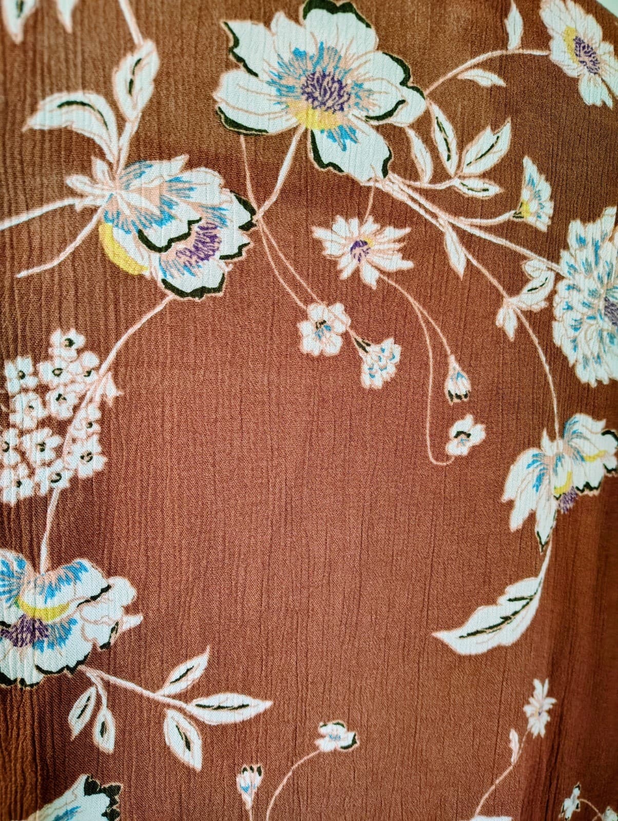 Maurices Open Cardigan Rust Orange Floral Crochet EUC - Thumbnail 4