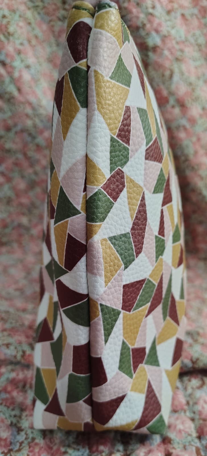 Steve Madden Geometric Pattern Faux Leather Makeup Bag - Thumbnail 6