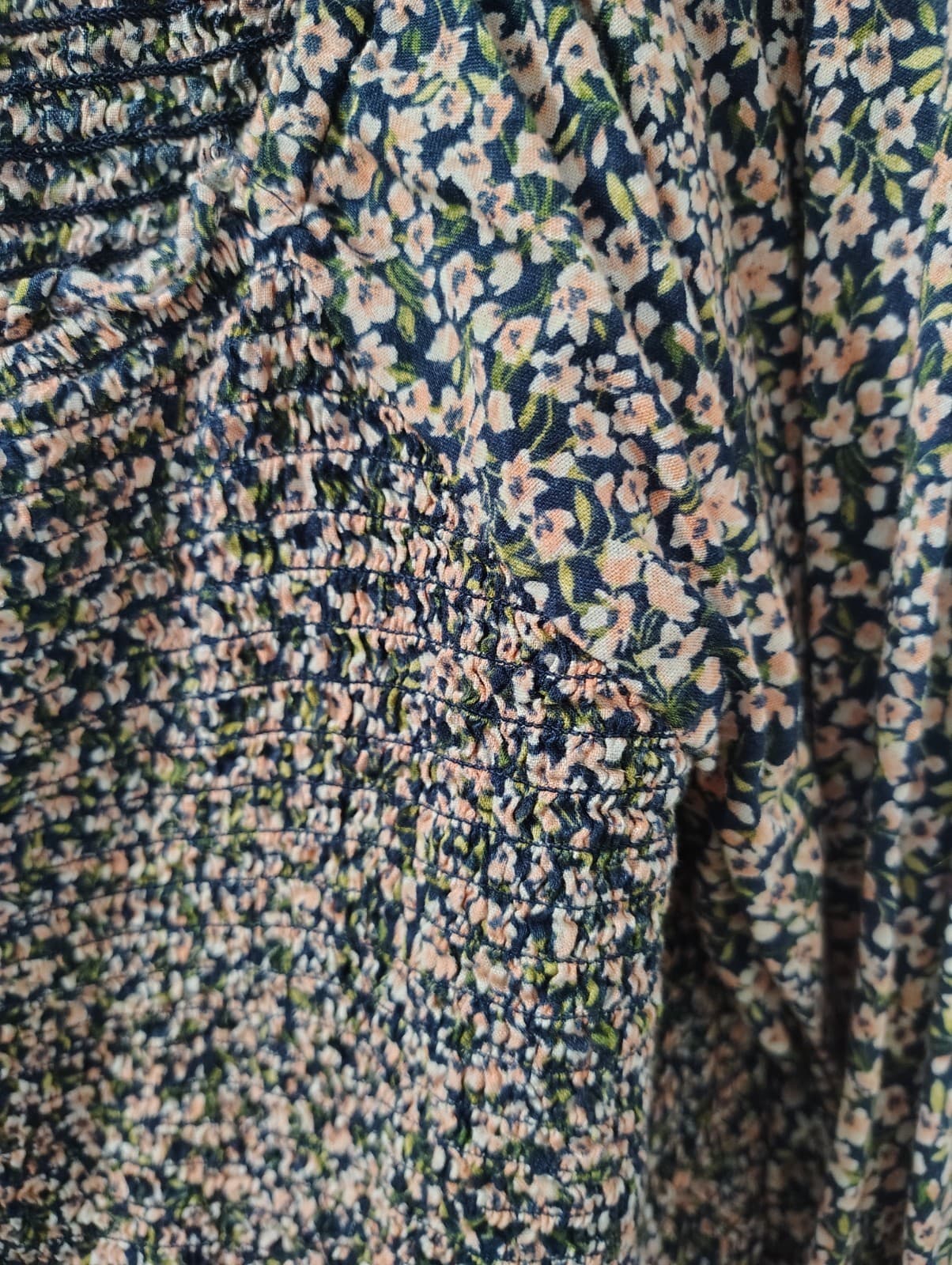 Old Navy Floral-Print Smocked Off-the-Shoulder Top Navy Floral, XL - Thumbnail 6