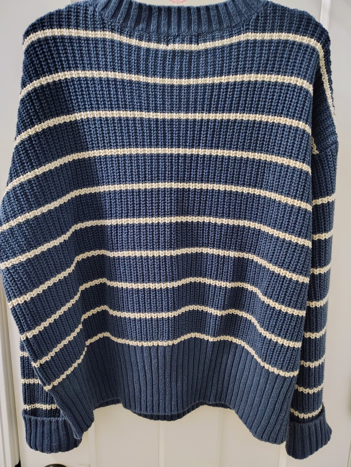 ANA Blue White Striped Sweater, Women's Medium - Thumbnail 5